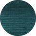 Round Abstract Light Blue Contemporary Rug, con130lblu