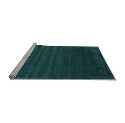 Sideview of Machine Washable Abstract Light Blue Contemporary Rug, wshcon130lblu