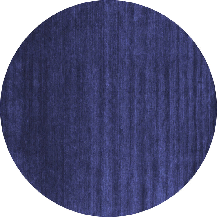 Round Abstract Blue Contemporary Rug, con130blu