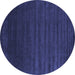 Round Abstract Blue Contemporary Rug, con130blu