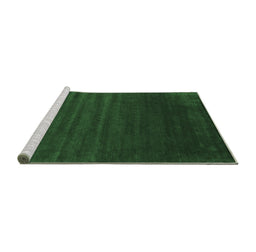 Sideview of Machine Washable Abstract Emerald Green Contemporary Area Rugs, wshcon130emgrn