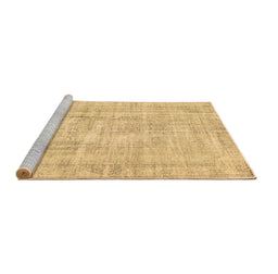 Sideview of Machine Washable Abstract Brown Contemporary Rug, wshcon1310brn