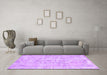 Machine Washable Abstract Purple Contemporary Area Rugs in a Living Room, wshcon1310pur