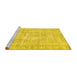 Sideview of Machine Washable Abstract Yellow Contemporary Rug, wshcon1310yw