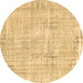 Round Abstract Brown Contemporary Rug, con1310brn