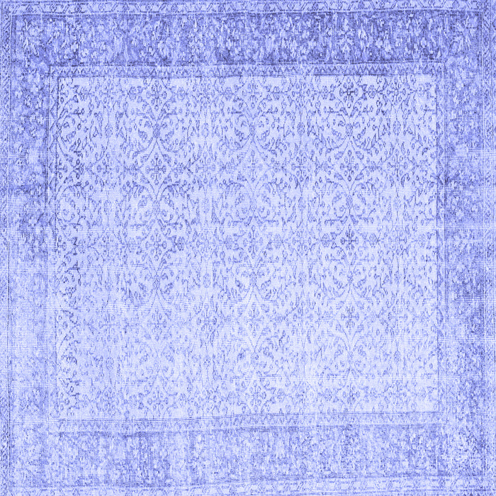 Square Machine Washable Abstract Blue Contemporary Rug, wshcon1311blu