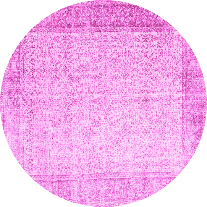 Round Abstract Pink Contemporary Rug, con1311pnk