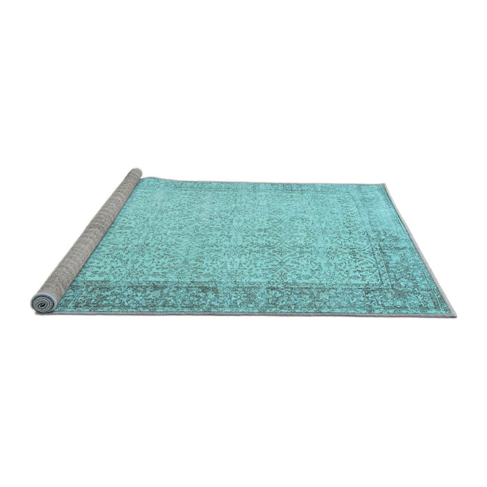 Sideview of Machine Washable Abstract Light Blue Contemporary Rug, wshcon1311lblu