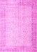 Machine Washable Abstract Pink Contemporary Rug, wshcon1311pnk