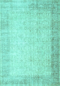 Abstract Turquoise Contemporary Rug, con1311turq