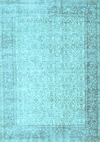 Abstract Light Blue Contemporary Rug, con1311lblu