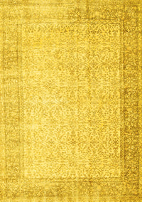 Abstract Yellow Contemporary Rug, con1311yw