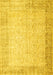 Machine Washable Abstract Yellow Contemporary Rug, wshcon1311yw