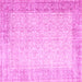 Square Abstract Pink Contemporary Rug, con1311pnk