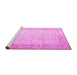 Sideview of Machine Washable Abstract Pink Contemporary Rug, wshcon1311pnk