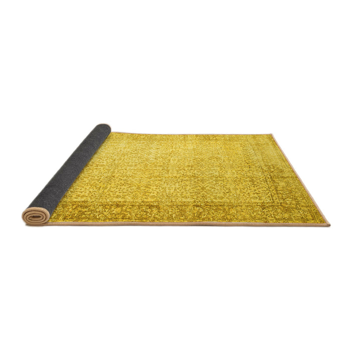 Sideview of Abstract Yellow Contemporary Rug, con1311yw