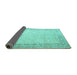 Sideview of Abstract Turquoise Contemporary Rug, con1311turq