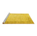 Sideview of Machine Washable Abstract Yellow Contemporary Rug, wshcon1311yw