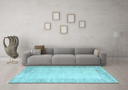 Machine Washable Abstract Light Blue Contemporary Rug in a Living Room, wshcon1311lblu