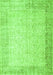 Serging Thickness of Machine Washable Abstract Green Contemporary Area Rugs, wshcon1311grn