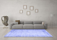 Machine Washable Abstract Blue Contemporary Rug, wshcon1311blu