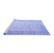 Sideview of Machine Washable Abstract Blue Contemporary Rug, wshcon1311blu