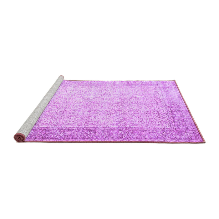 Sideview of Machine Washable Abstract Purple Contemporary Area Rugs, wshcon1311pur