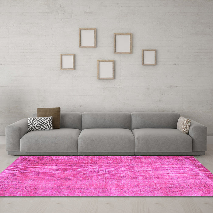 Machine Washable Abstract Pink Contemporary Rug in a Living Room, wshcon1312pnk