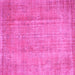 Square Machine Washable Abstract Pink Contemporary Rug, wshcon1312pnk