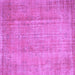 Square Machine Washable Abstract Purple Contemporary Area Rugs, wshcon1312pur