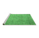 Sideview of Machine Washable Abstract Emerald Green Contemporary Area Rugs, wshcon1312emgrn