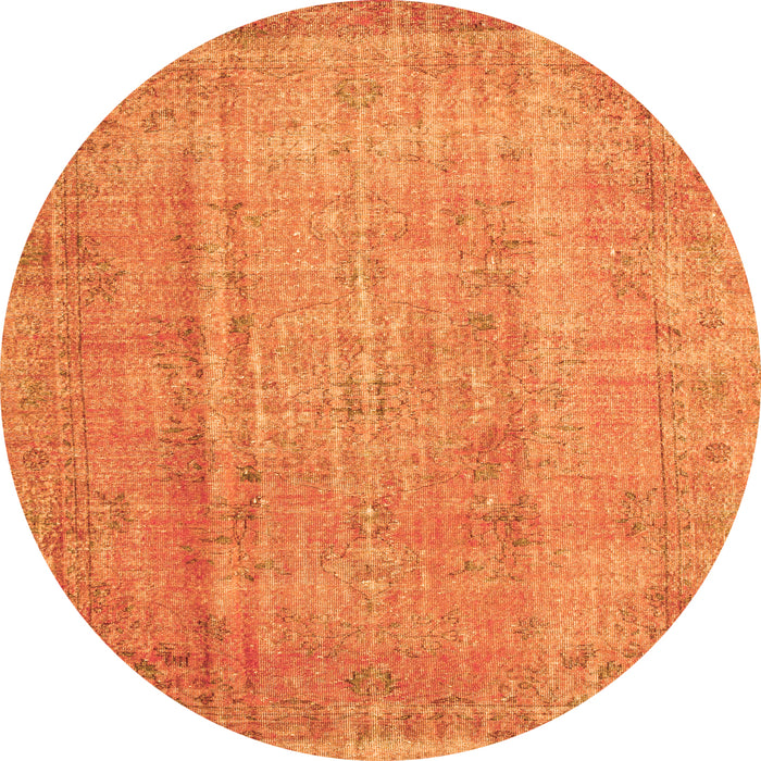 Square Abstract Orange Contemporary Rug, con1312org