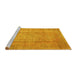 Sideview of Machine Washable Abstract Yellow Contemporary Rug, wshcon1312yw