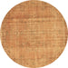 Round Abstract Brown Contemporary Rug, con1312brn