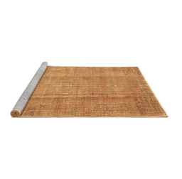 Sideview of Machine Washable Abstract Brown Contemporary Rug, wshcon1312brn