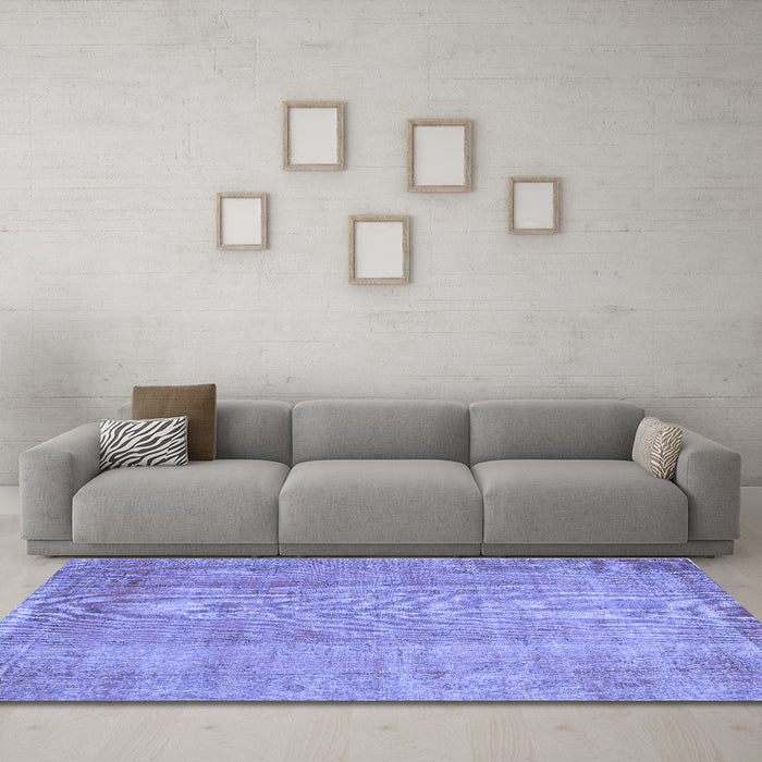 Machine Washable Abstract Blue Contemporary Rug in a Living Room, wshcon1312blu