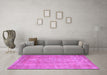 Machine Washable Abstract Purple Contemporary Area Rugs in a Living Room, wshcon1312pur