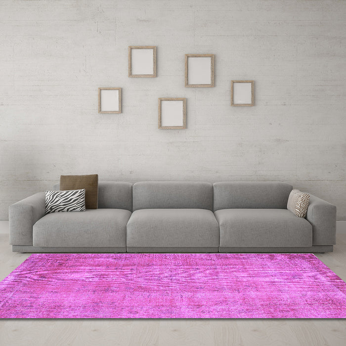 Machine Washable Abstract Purple Contemporary Area Rugs in a Living Room, wshcon1312pur