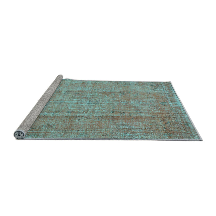 Sideview of Machine Washable Abstract Light Blue Contemporary Rug, wshcon1312lblu