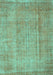 Machine Washable Abstract Turquoise Contemporary Area Rugs, wshcon1312turq