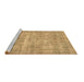 Sideview of Machine Washable Abstract Brown Contemporary Rug, wshcon1313brn