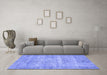 Machine Washable Abstract Blue Contemporary Rug in a Living Room, wshcon1313blu