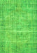 Serging Thickness of Machine Washable Abstract Green Contemporary Area Rugs, wshcon1313grn