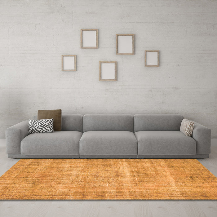 Machine Washable Abstract Orange Contemporary Area Rugs in a Living Room, wshcon1313org