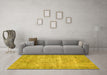 Machine Washable Abstract Yellow Contemporary Rug in a Living Room, wshcon1313yw