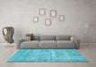 Machine Washable Abstract Light Blue Contemporary Rug in a Living Room, wshcon1313lblu