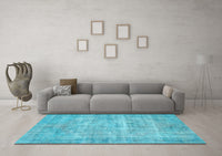 Machine Washable Abstract Light Blue Contemporary Rug, wshcon1313lblu