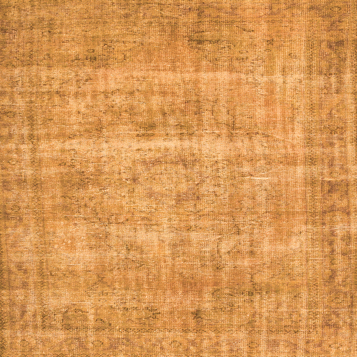 Round Machine Washable Abstract Orange Contemporary Area Rugs, wshcon1313org