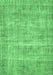 Machine Washable Abstract Emerald Green Contemporary Area Rugs, wshcon1313emgrn