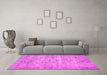 Machine Washable Abstract Pink Contemporary Rug in a Living Room, wshcon1313pnk